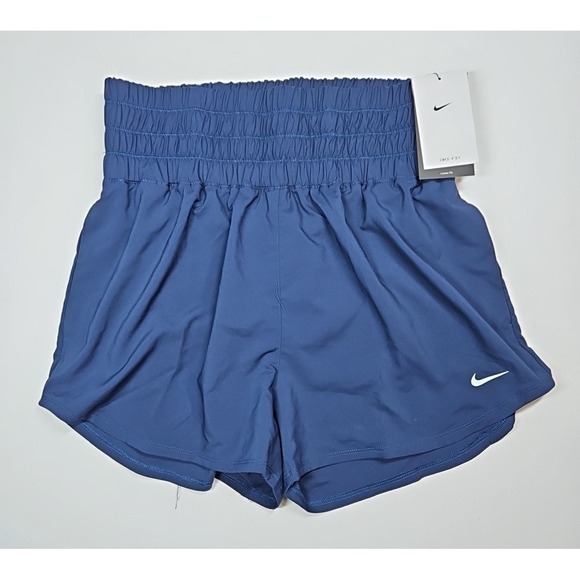 Nike Pants - Nike Dri-FIT Womens Blue High Rise Lined Training Shorts Pockets Size Medium NWT